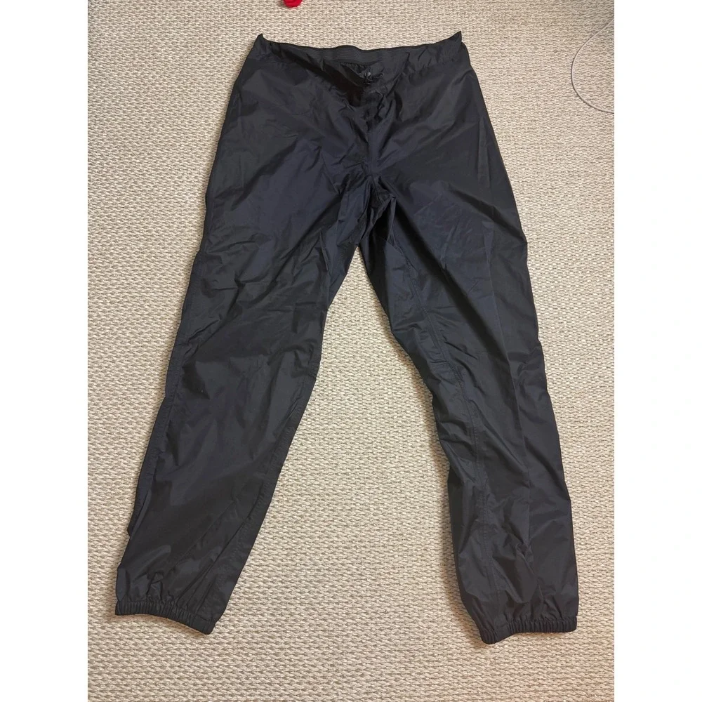 Patagonia Mens XL Black Ripstop Mesh Lined Windbreaker Pants water Drawcord